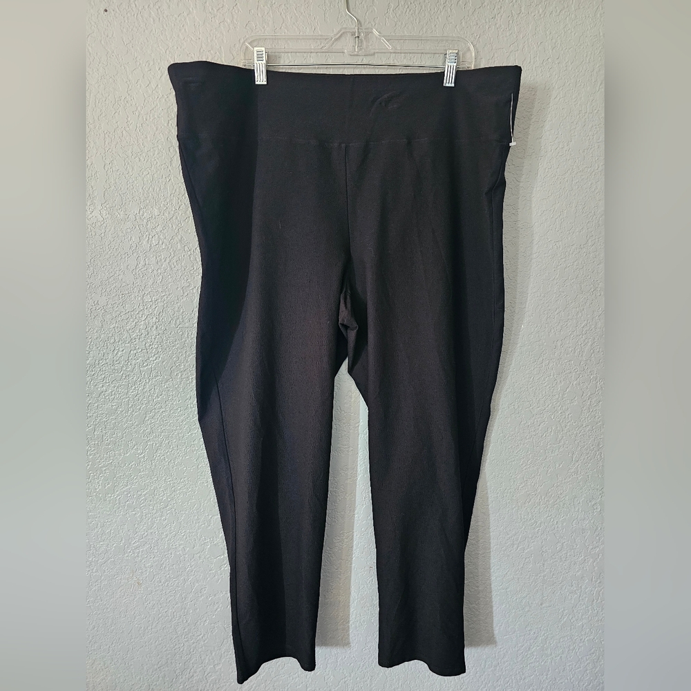 Eileen Fisher Womens Slim Ankle Pant 2x Black Viscose Blend Pull On